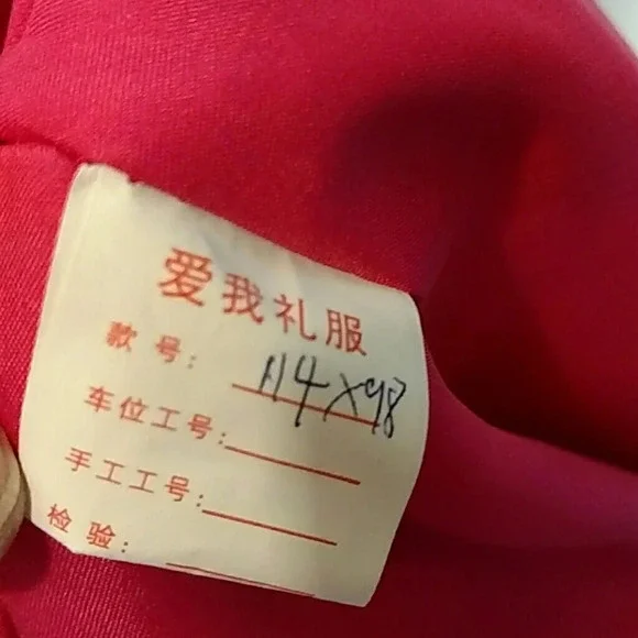 NWT Manfei Fusia Pink V-Neck Chiffon Dress - Picture 5 of 7